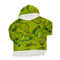 Vert - Front - The Grinch - Sweat à capuche couverture - Enfant