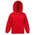 Rouge - Front - Fruit Of The Loom - Sweatshirt à capuche et fermeture zippée - Enfant unisexe