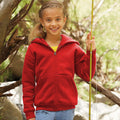 Rouge - Back - Fruit Of The Loom - Sweatshirt à capuche et fermeture zippée - Enfant unisexe