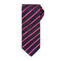 Bleu marine-Rouge - Front - Premier - Cravate rayée - Homme