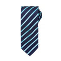 Bleu marine-Turquoise - Front - Premier - Cravate rayée - Homme
