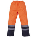 Orange-Bleu marine - Front - Yoko - Surpantalon imperméable haute visibilité (Lot de 2)