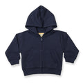 Bleu marine - Front - Larkwood - Sweatshirt à capuche et fermeture zippée 100% coton - Bébé et enfant