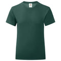 Vert forêt - Front - Fruit of the Loom - T-shirt ICONIC - Fille