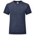 Bleu marine chiné - Front - Fruit of the Loom - T-shirt ICONIC - Fille