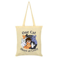Front - Grindstore - Tote bag ONE CAT SHORT OF CRAZY