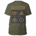 Front - Led Zeppelin - T-shirt GOLD SYMBOLS IN BLACK SQUARE - Adulte
