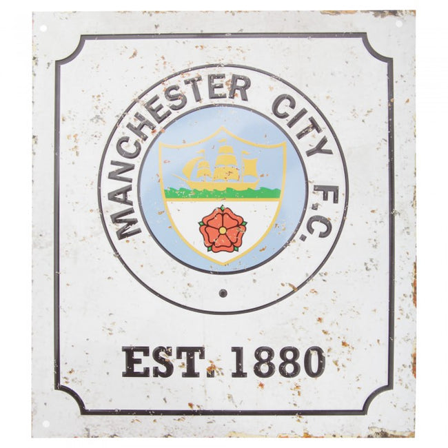 Front - Manchester City FC - Plaque décorative style rétro