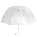 Front - Parapluie transparente automatique au style simple pour femme, en forme de dôme