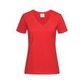 Rouge - Front - Stedman - T-shirt col V - Femme