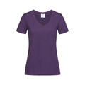 Violet foncé - Front - Stedman - T-shirt col V - Femme