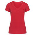 Rouge foncé - Front - Stedman - T-shirt bio col V JANET - Femme