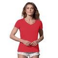 Rouge foncé - Back - Stedman - T-shirt bio col V JANET - Femme