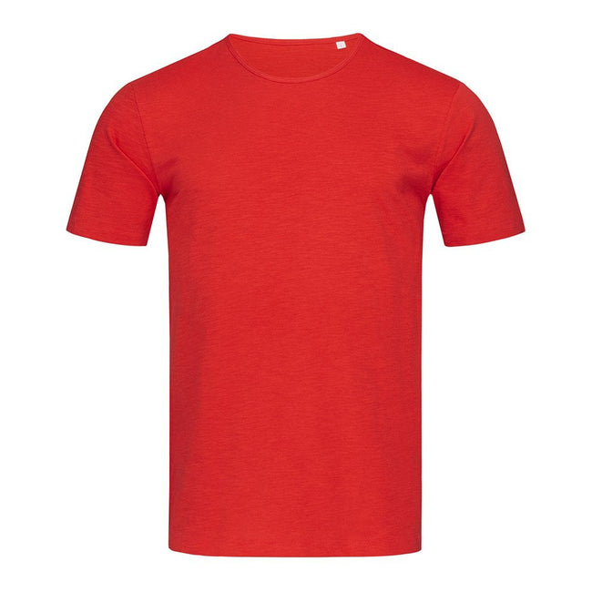 Rouge - Front - Stedman - T-shirt en fil flammé STARS SHAWN - Homme