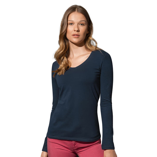 Bleu marine - Back - Stedman - T-shirt à manches longues CLAIRE - Femme