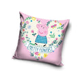 Rose - Vert - Blanc - Front - Peppa Pig - Coussin PRETTY FLOWERS