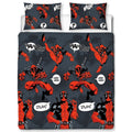 Noir - Gris - Rouge - Front - Deadpool - Parure de lit WAHOO