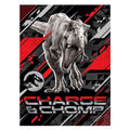 Gris - Rouge - Noir - Front - Jurassic World - Couverture CHARGE & CHOMP