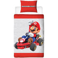 Gris - Blanc - Rouge - Side - Super Mario - Parure de lit CLOSEUP