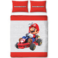 Gris - Blanc - Rouge - Front - Super Mario - Parure de lit CLOSEUP