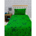 Vert - Gris - Back - Minecraft - Parure de lit