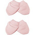 Rose - Side - Moufles de protection anti-griffures 100% coton (lot de 2 paires) - Nouveau-né