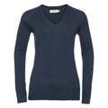 Bleu marine - Front - Russell - Pull col V COLLECTION - Femme