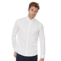 Blanc - Back - Chemise à manches longues Russell Collection pour homme