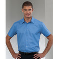 Bleu clair - Back - Chemise à manches courtes en popeline Russell Collection pour homme