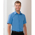 Bleu clair - Side - Chemise à manches courtes en popeline Russell Collection pour homme