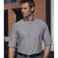 Gris convoi - Back - Chemise à manches courtes en popeline Russell Collection pour homme