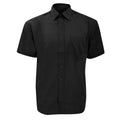Noir - Front - Chemise à manches courtes en popeline Russell Collection pour homme