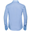 Bleu pâle - Back - Russell Collection - Chemisier à manches longues sans repassage - Femme