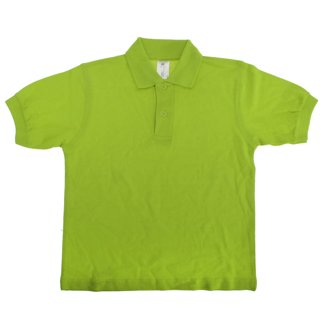 Vert citron - Front - B&C Safran - Polo 100% coton - Enfant unisexe