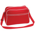 Rouge-Blanc - Front - Bagbase - Sac à bandoulière rétro - 18 litres