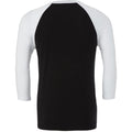Noir-blanc - Back - Canvas - T-shirt de baseball à manches 3-4 - Homme