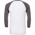 Blanc-gris - Back - Canvas - T-shirt de baseball à manches 3-4 - Homme