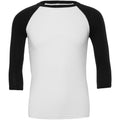 Blanc-noir - Front - Canvas - T-shirt de baseball à manches 3-4 - Homme