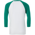 Blanc-vert - Back - Canvas - T-shirt de baseball à manches 3-4 - Homme