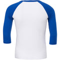 Blanc-bleu roi - Back - Canvas - T-shirt de baseball à manches 3-4 - Homme