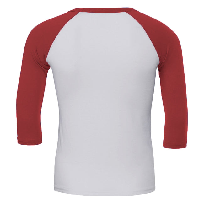 Blanc-rouge - Back - Canvas - T-shirt de baseball à manches 3-4 - Homme