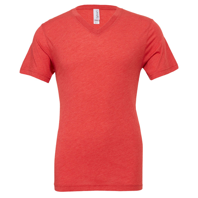 Rouge - Front - T-shirt à manches courtes et col en V Canvas pour homme