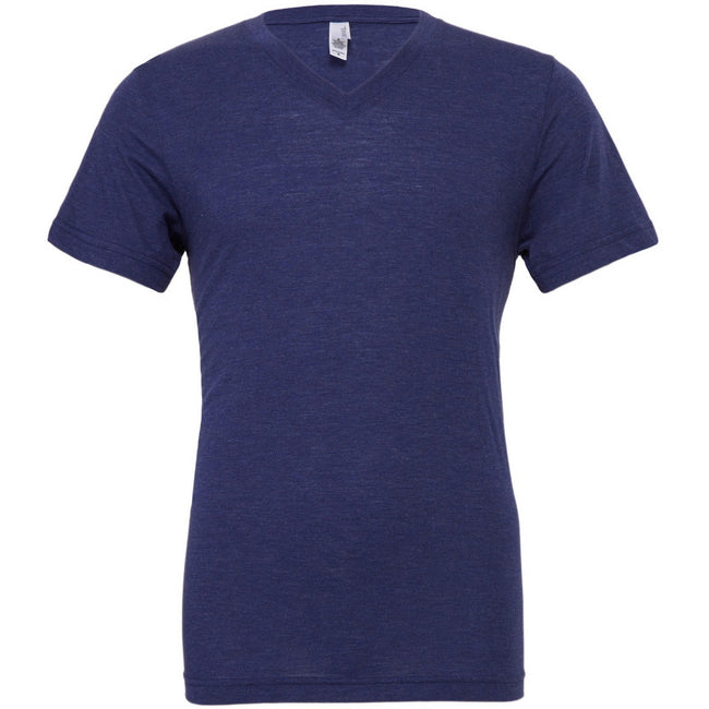 Bleu marine - Front - T-shirt à manches courtes et col en V Canvas pour homme