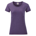 Violet chiné - Front - Fruit Of The Loom - T-shirt manches courtes - Femme