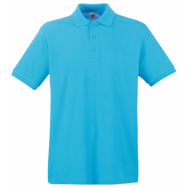Bleu azur - Front - Fruit Of The Loom - Polo manches courtes - Homme