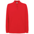 Rouge - Front - Fruit Of The Loom - Polo à manches longues - Homme