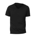 Noir - Side - Canvas - T-shirt à col V 100% coton - Homme
