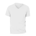 Blanc - Side - Canvas - T-shirt à col V 100% coton - Homme