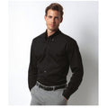 Noir - Side - Kustom Kit - Chemise coupe cintrée à manches longues - Homme