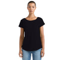 Noir - Back - Mantis - T-shirt ample à manches courtes en coton - Femme